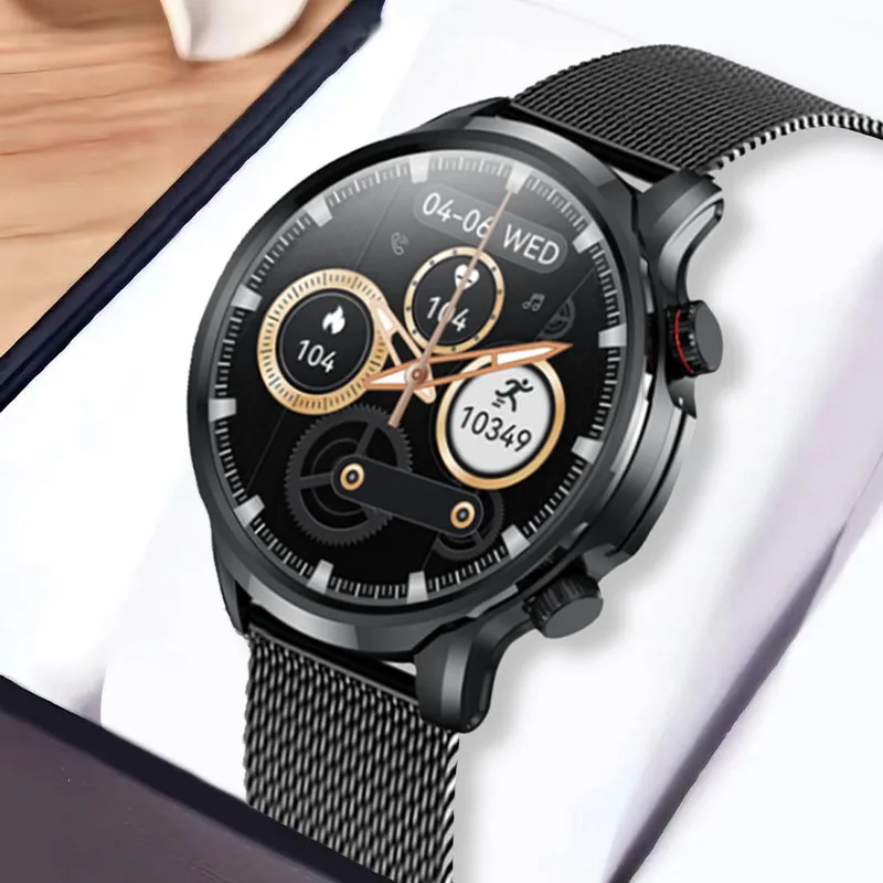 ساعة ذكية جديدة للرجال من GEJIAN بدقة شاشة كبيرة 1.95 بوصة 412 * 412 Android IOS Dual Bluetooth Chip Call Edition Watch