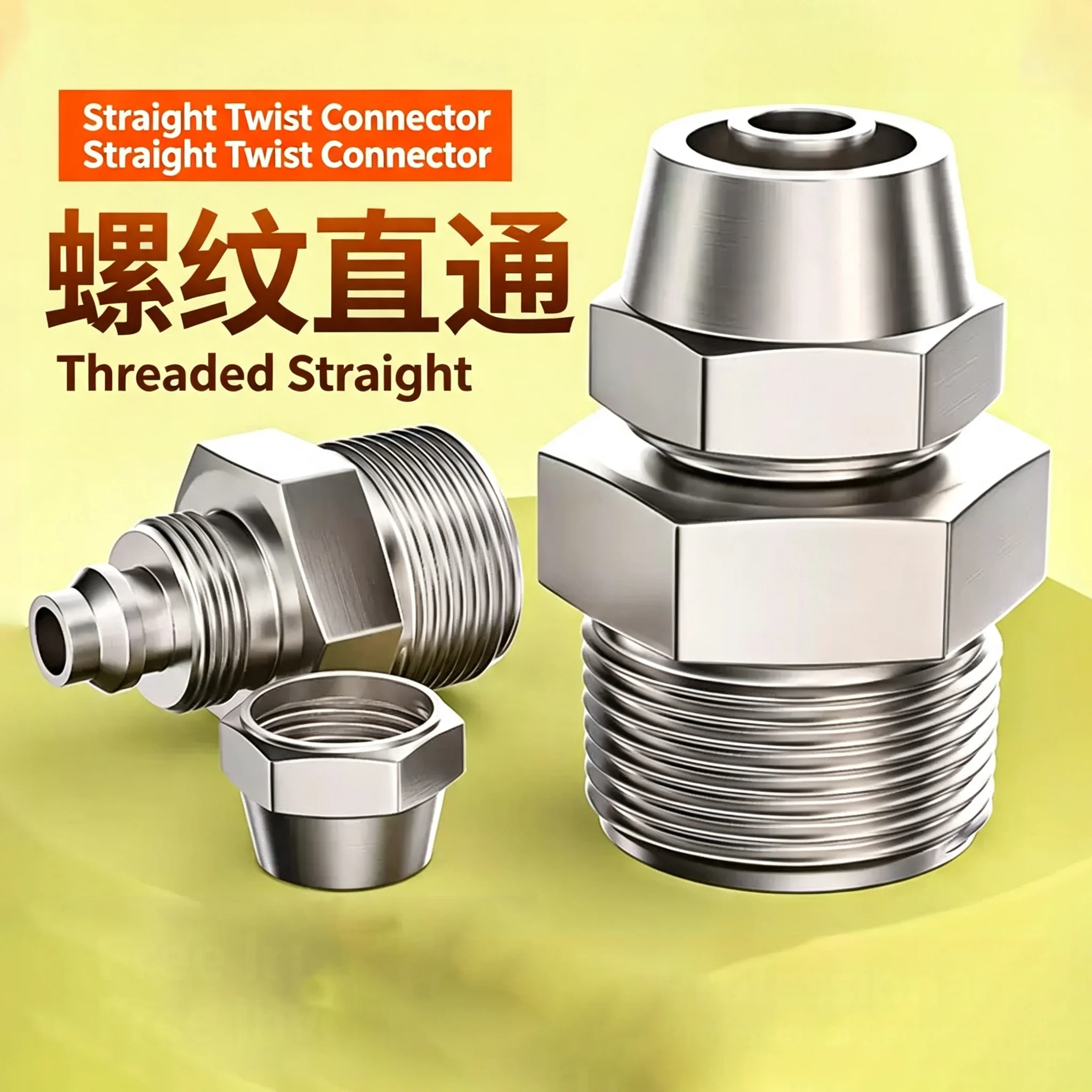 Pneumatic Quick Couplings, Brass Push-Fit Male Thread Straight PC Air Line Fittings, Sizes: 6/8/10-02mm