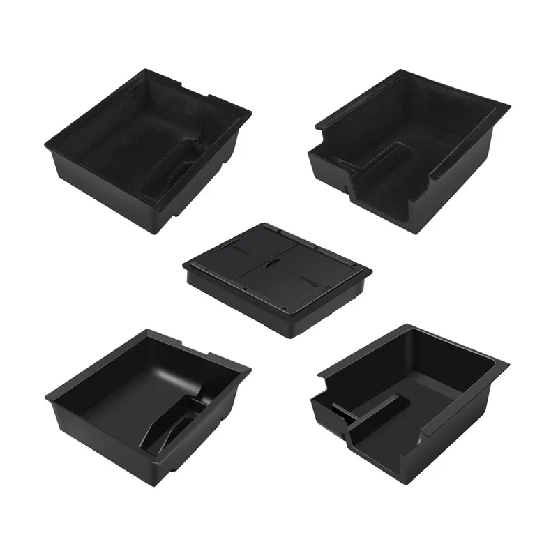 Car Storage Box For Tesla Model Y 3 Center Console Trays Armrest Hidden Box Bins Cup Holder Under Seat Organizer Car Accessories