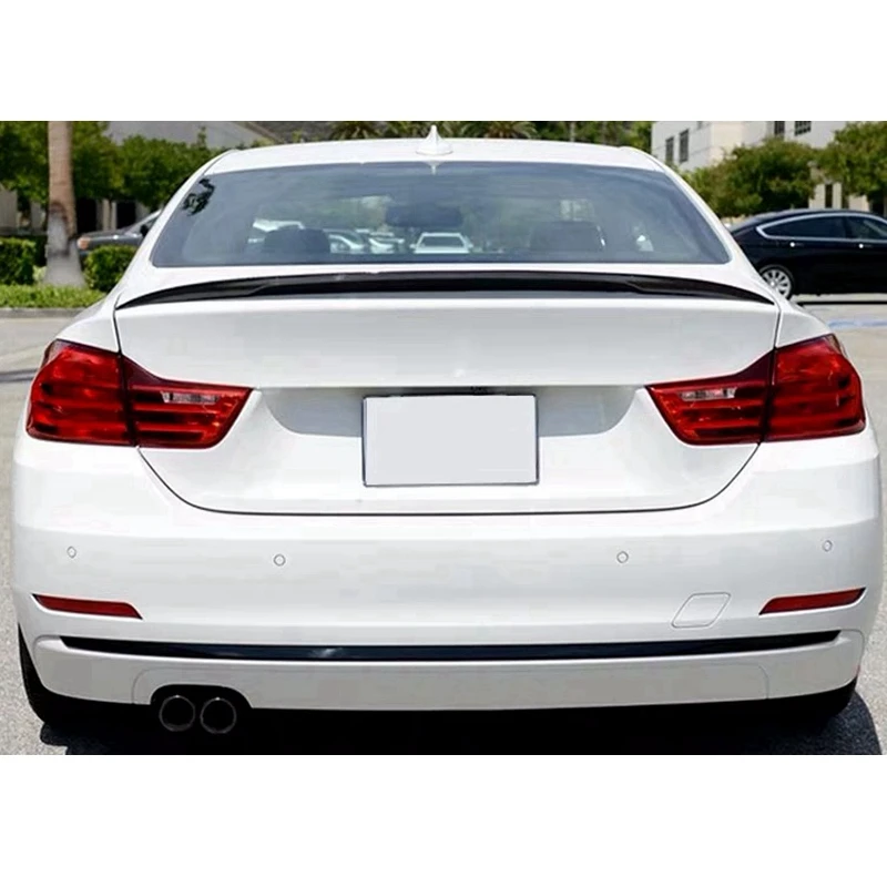 لسيارات BMW 4 Series F32 كوبيه 428i 435i P نمط ألياف الكربون الخلفي سبويلر الجذع الجناح 2014-2020 FRP كربون أسود لامع مزورة