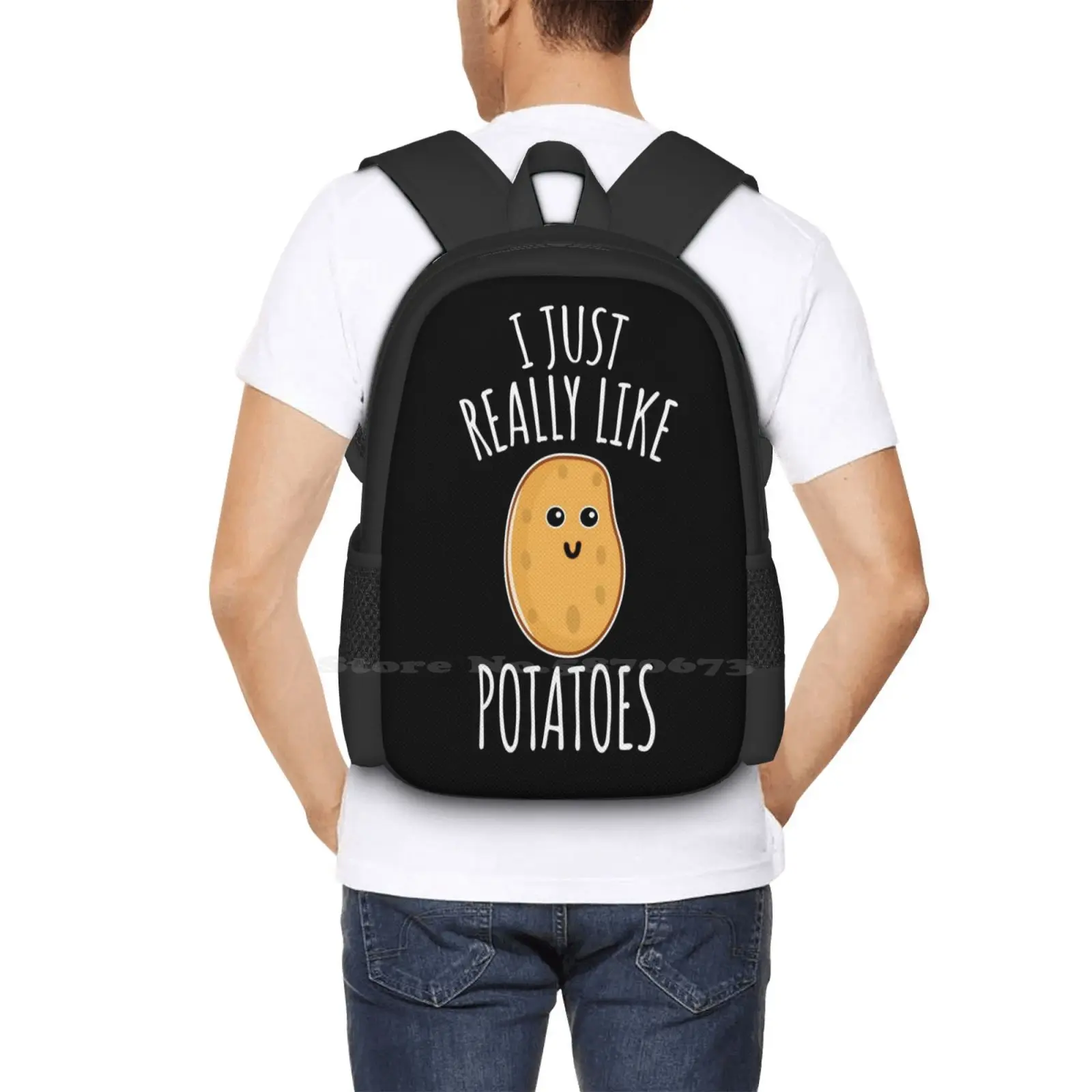 Mochila De Batata Engraçada, Eu só gosto de batatas, Sacos de moda, Sofá, Carboidratos preguiçosos, Eu amo você, Presente, Venda quente