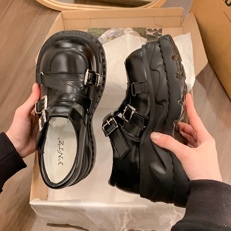 8cm Roman Toe Sandals Women's Style Summer Short People Happy Thick Bottom Platform Shoes Hollow Cage Shoes Sports Shoes