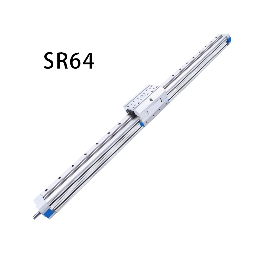 

Линейный модуль SR64 для высоких нагрузок, 8-30 кг, ход 100-1050 мм, линейный привод 1 м/с, прецизионный винтовой модуль с подшипниковым двигателем