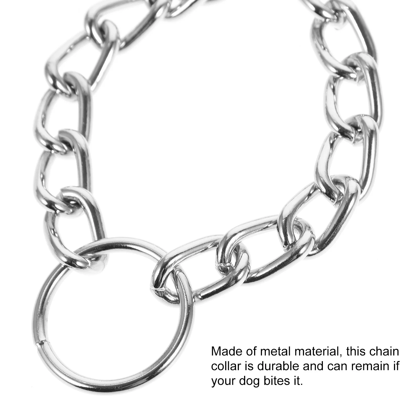 

50Cm Silver Plated Heavy Chain Dog Easy to Adjust Unfading Pet Training Necklace Dog Training