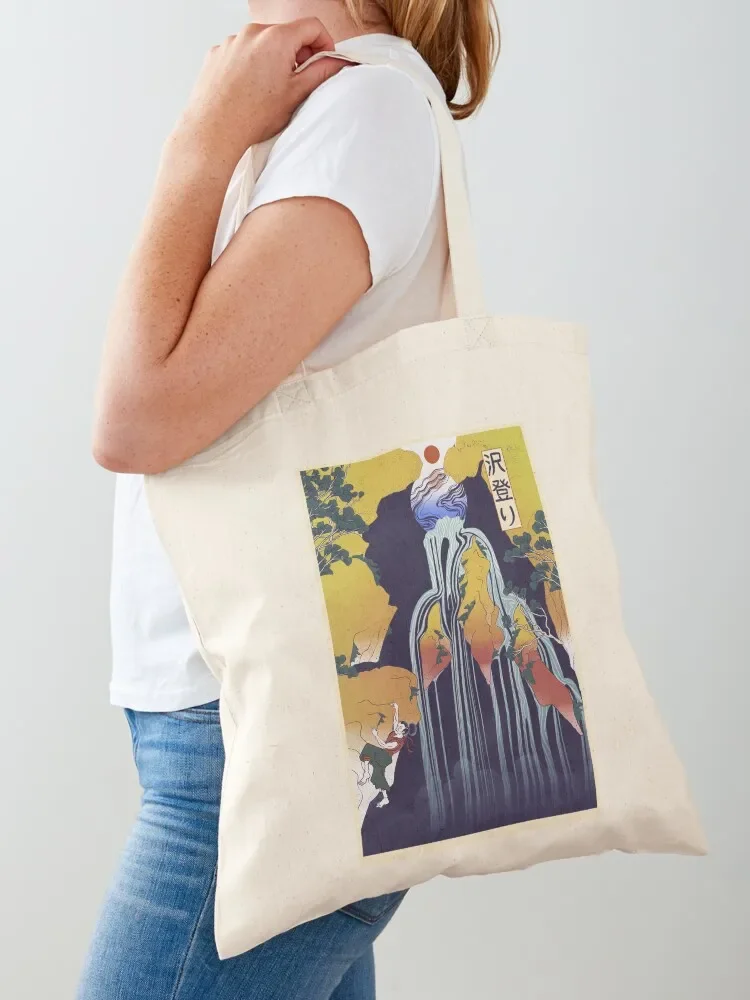 Japanese Vintage Rock Climbing Ukiyoe Tote Bag custom bags Canvas bag for women free delivery bags Tote Bag