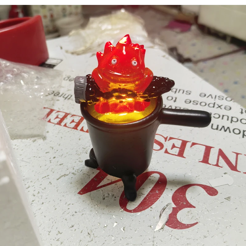 Cartoon Calcifer Objects Lamp Cartoon Anime 11cm Candle Desktop Action Figures Model Statue Pvc Model Collection Ornament Toys