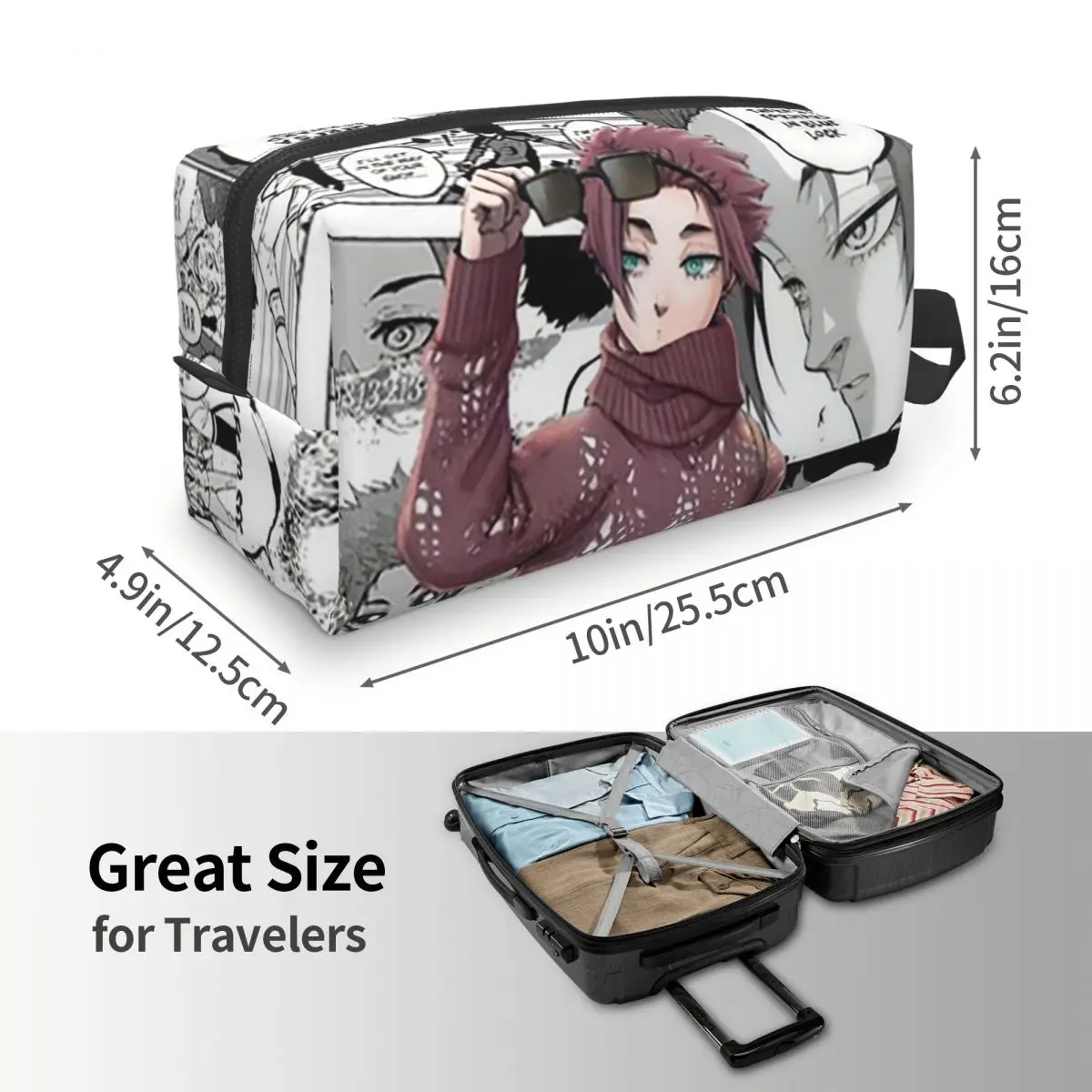 Itoshi Sae Blue Lock Cartoon Anime Makeup Bag Cosmetic Organizer Storage Dopp Kit Toiletry Cosmetic Bag for Women Beauty Travel