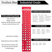 A38M 34 Nut And Bolt Thread Checker, Thread Checker Standard And Metric Plate Wall Mount Screw Sizes And Thread Specs