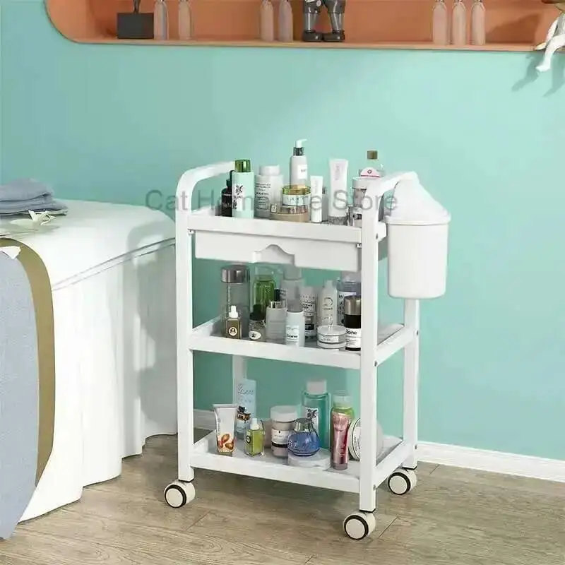 Beauty Professional Salon Hair Equipment Furniture Chair Trolley Tool Dressing Drawer Stainless Steel Hairdressing Trolleys Gold
