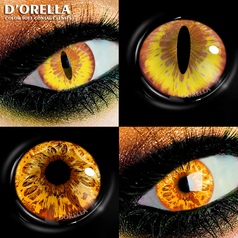 D\'ORELLA  Colored Contact Lenses for Eyes Cosmetic Cosplay Contact Lenses Crazy Lenses Halloween Eyes Lens 1 Pair Contact Lenses