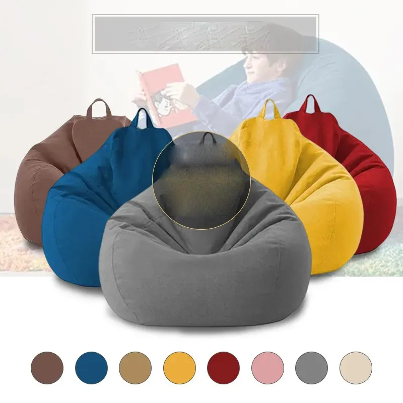 Solid Color Cotton Sofa Cover Bedroom Leisure Chair Removable Washable Tatami Bean Bag Storage Without Padding Sofa Cover ZI476