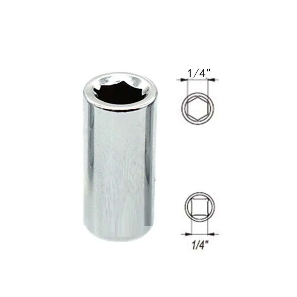 Adaptador de enchufe de unidad de trinquete de 1/4 ", unidad cuadrada de 6,3mm a vástago hexagonal de 1/4", convertidor de brocas, adaptador de soporte de destornillador