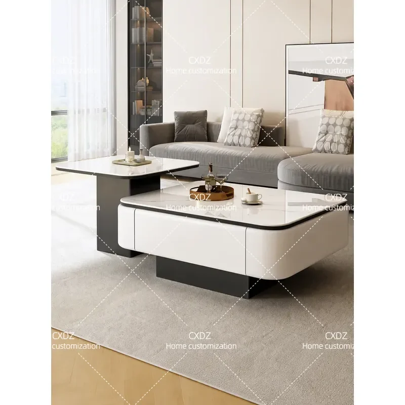 Solid Wood Coffee Table Living Room Light Luxury High End Small Apartment Side Table TV Cabinet Combination 2026 New