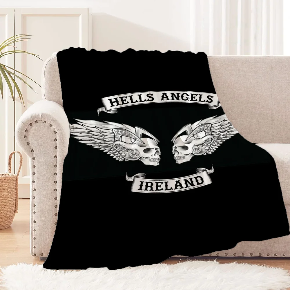 Fluffy Plaid Hells Angels Hairy Blankets for Bed Blanket 150cm X 200cm Luxury Throw Blanket for Sofa Decoration Cobija Knee Soft