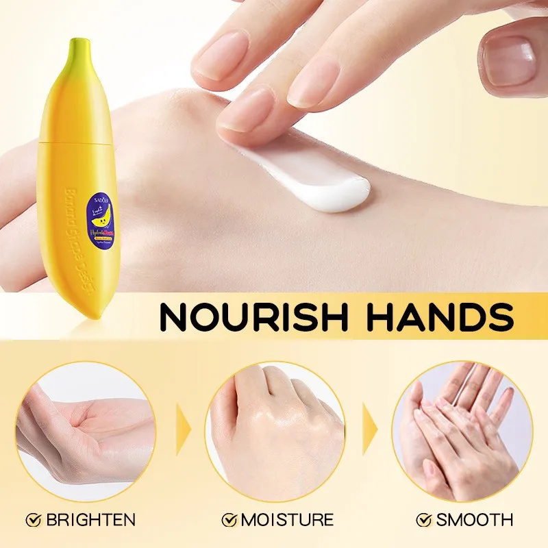 Banana squalane Anti-wrinkle Hand Cream Skin Soften Nourish Whitening Moisturizing Korean SkinCare Cracked Repair Product