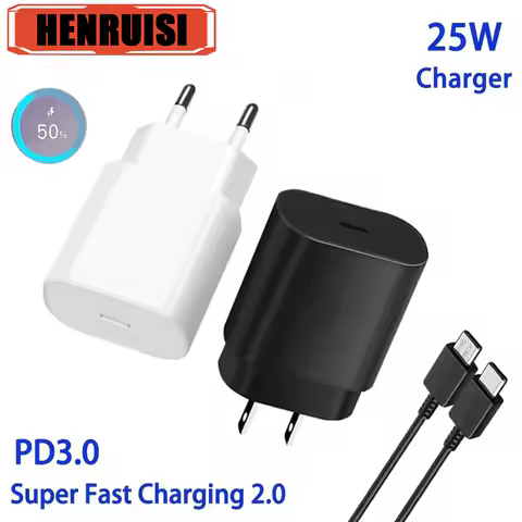 PD 25W Charger Surper Fast Charging Adapter Usb Type C Chargers For Samsung Galaxy S24 S23 S22 S21 A55 A54 A35 Note 20