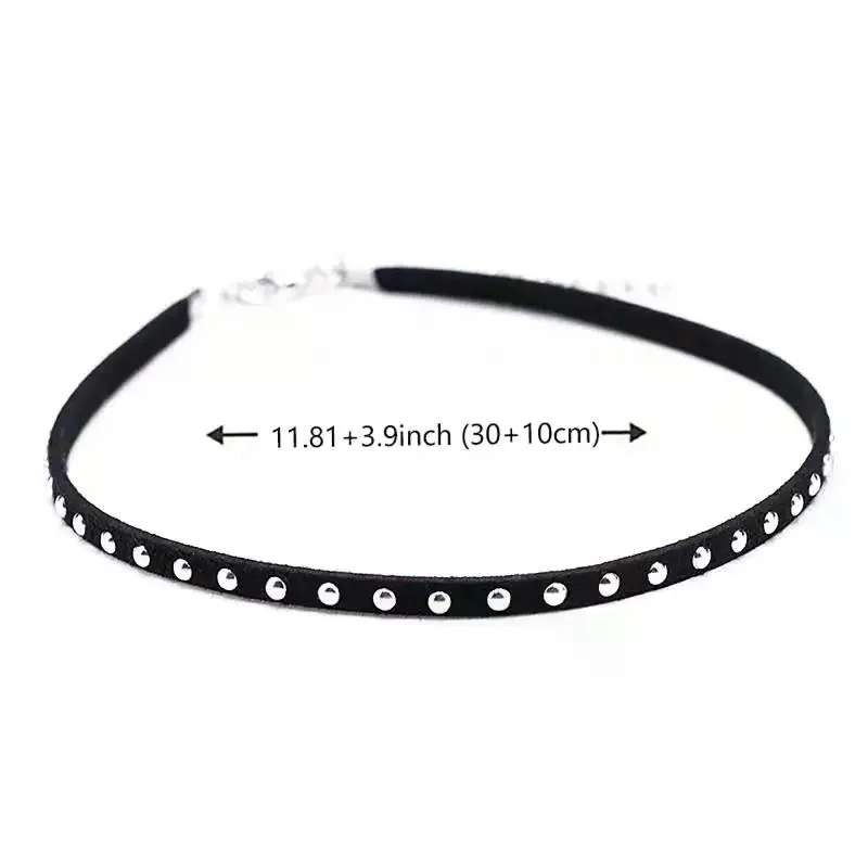 Accessori per collane con colletto a catena clavicola girocollo nero con rivetti dolci punk per regalo da donna