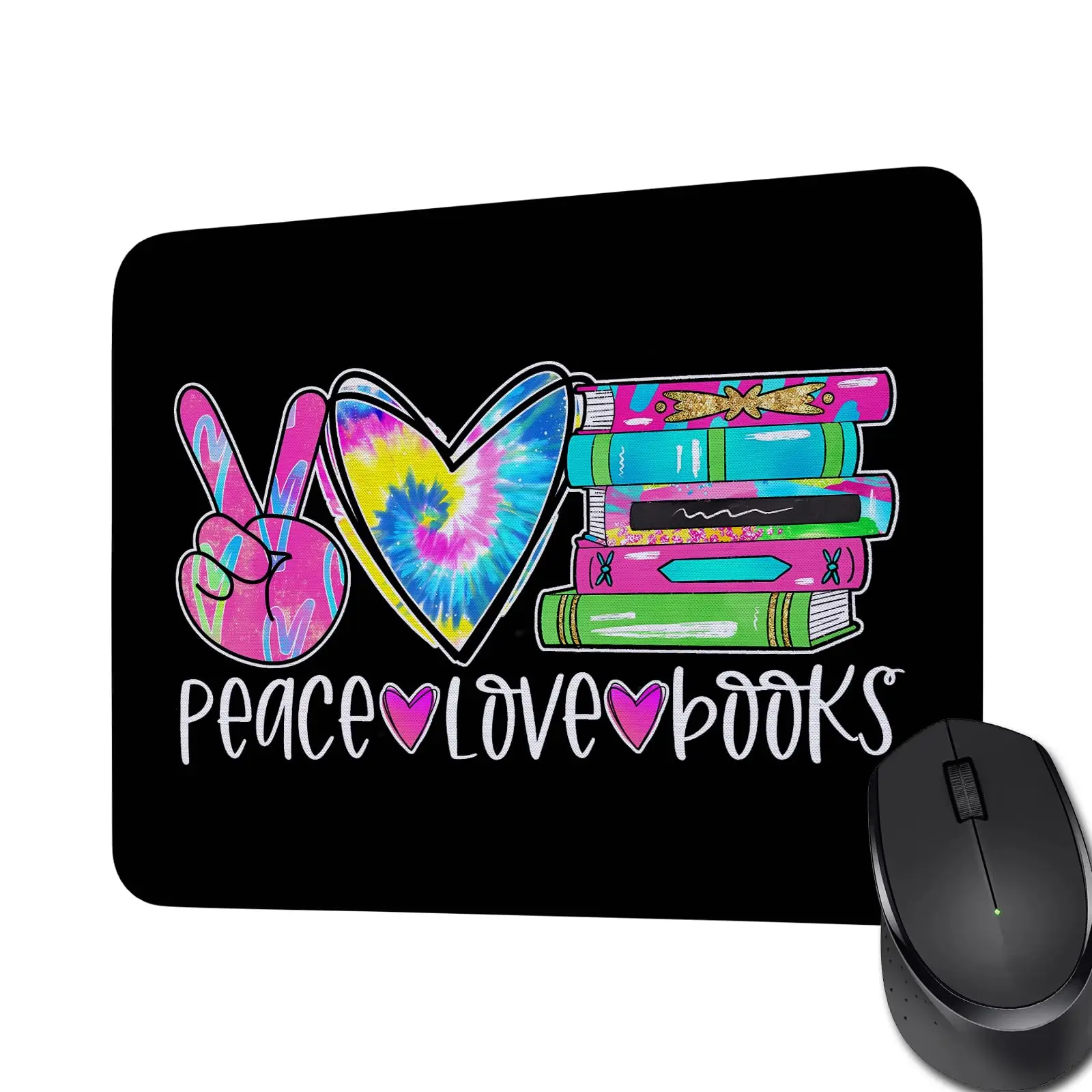 Heißverkauftes, von Peace Love inspiriertes Geschenk, Cartoon-Liebhaber-Geschenk, bequemes Gaming-Mauspad, Mauspad, Tastaturmatten, Schreibtischunterlage, 22 x 18 cm