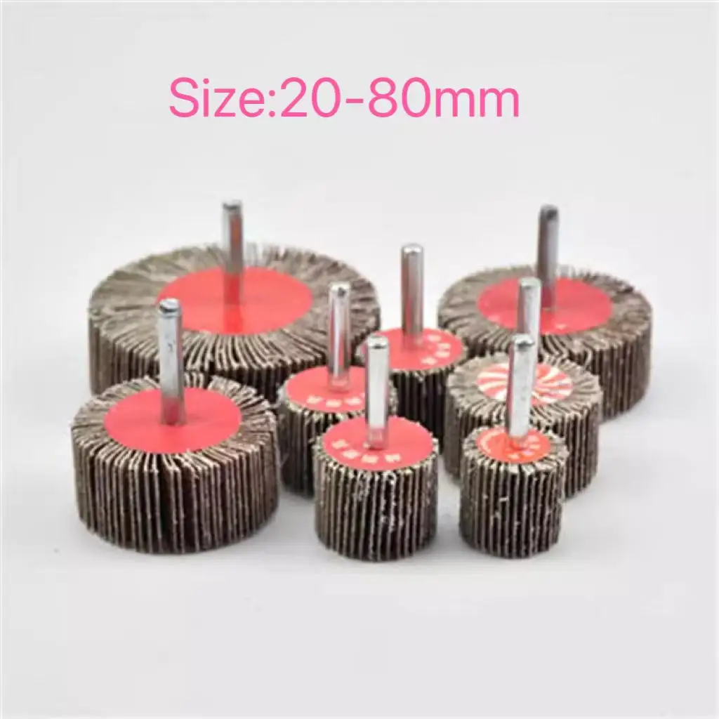 80-320 Grit Fine Sanding Flap Wheels with 1/4 Inch Shank for Electric/Impact Drill Rust Removal Abrasive Grinding Tool 2pcs