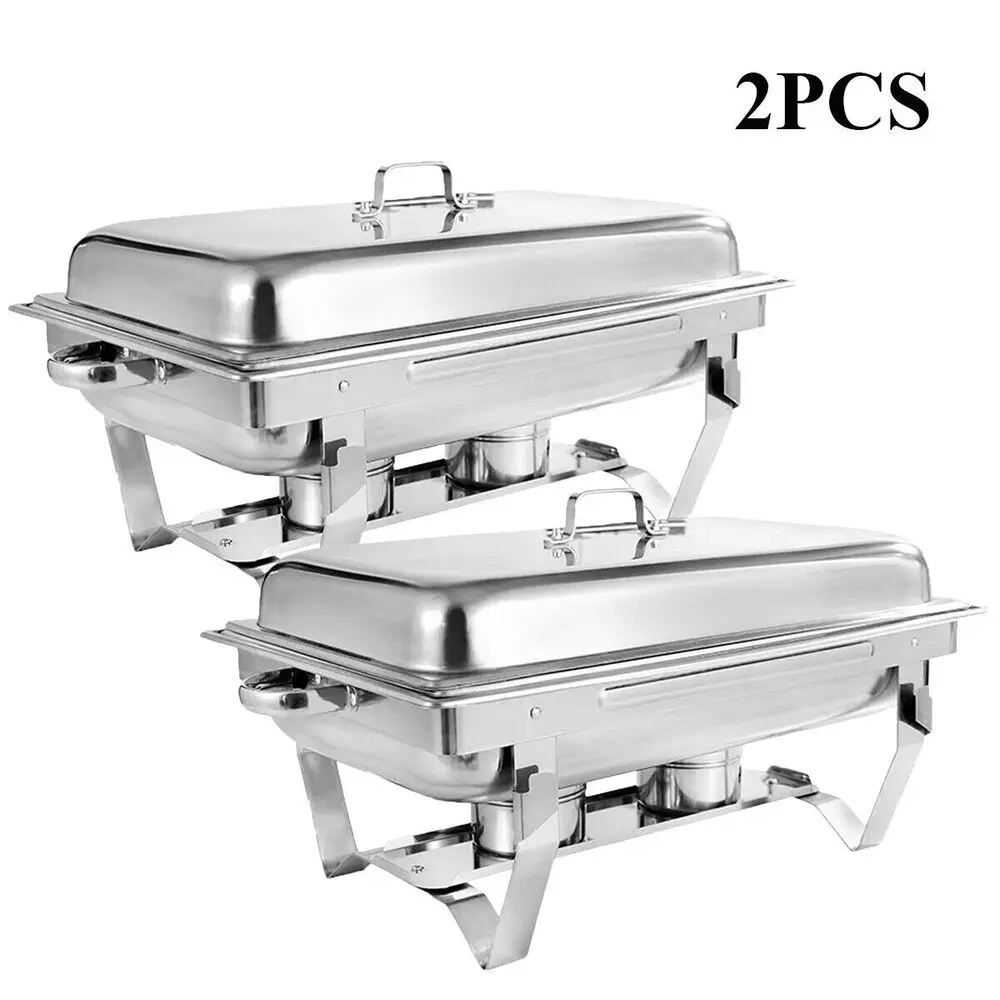 8 PK 9.5 Quart Stainless Steel Chafing Dish Buffet Trays Chafer Food Warmer NEW