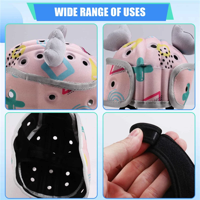 AS96-Adjustable Babysafety Helmet 360-Degree Headprotection, Soft Toddler Security Hat For Learning To Walk,