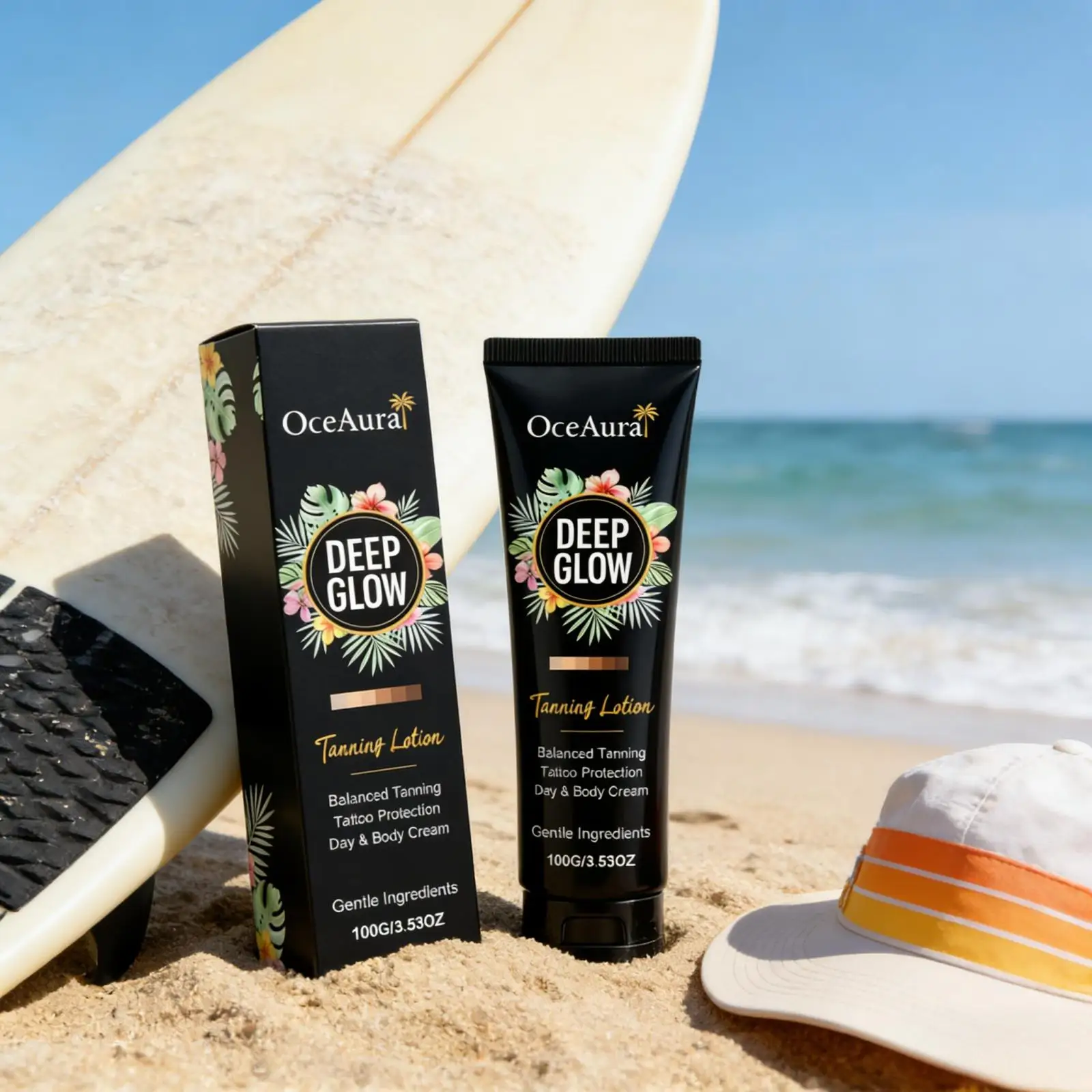 OceAura Self Tanning Lotion Accelerator of Tanning Products for Darker Skin Moisturizer Waterproof Bronze Sun Tanning Cream 100g