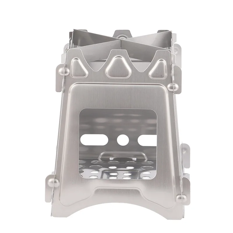 

Portable Outdoor Stainless Steel Firewood Stove Windproof Picnic Card Barbecue Stove for Camping for 1L Capacity for Climbing