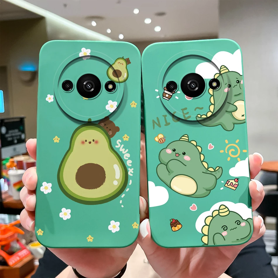 Funda para POCO C61 C71 C51 lindo dinosaurio Funda suave silicona líquida de alta calidad cobertura completa Anti Choc parachoques cubiertas traseras de teléfono