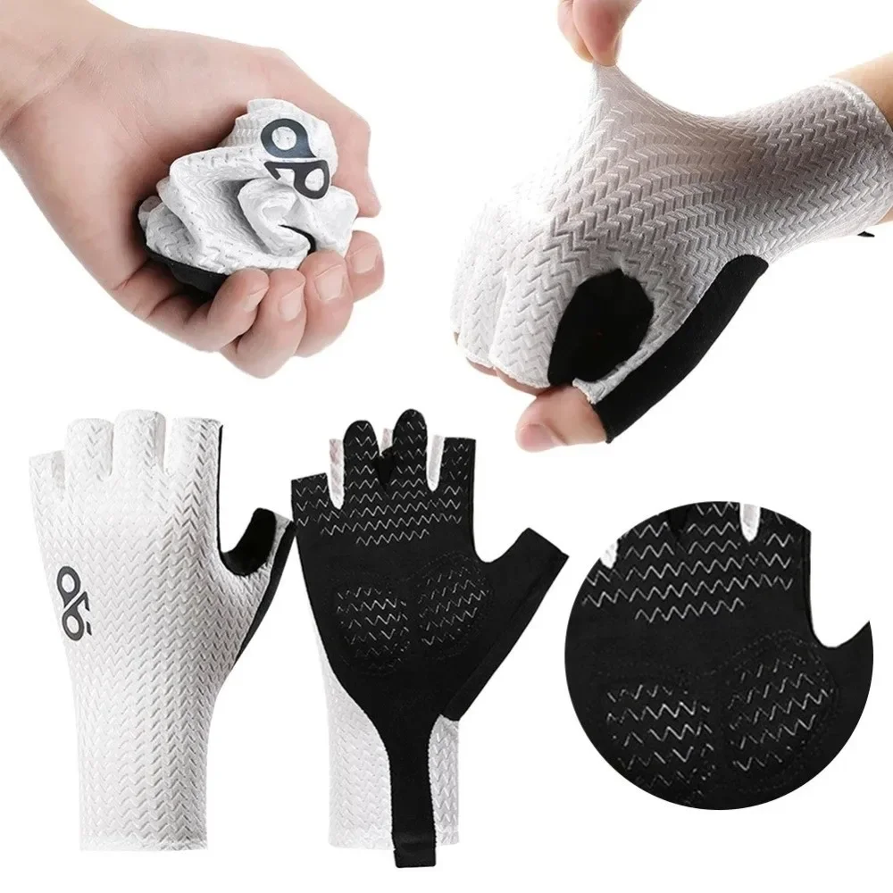 Summer Breathable Cycling Gloves Shockproof Anti-Slip Half Finger Gloves Wear-Resistant Motorcycle Glove Outdoor Sports