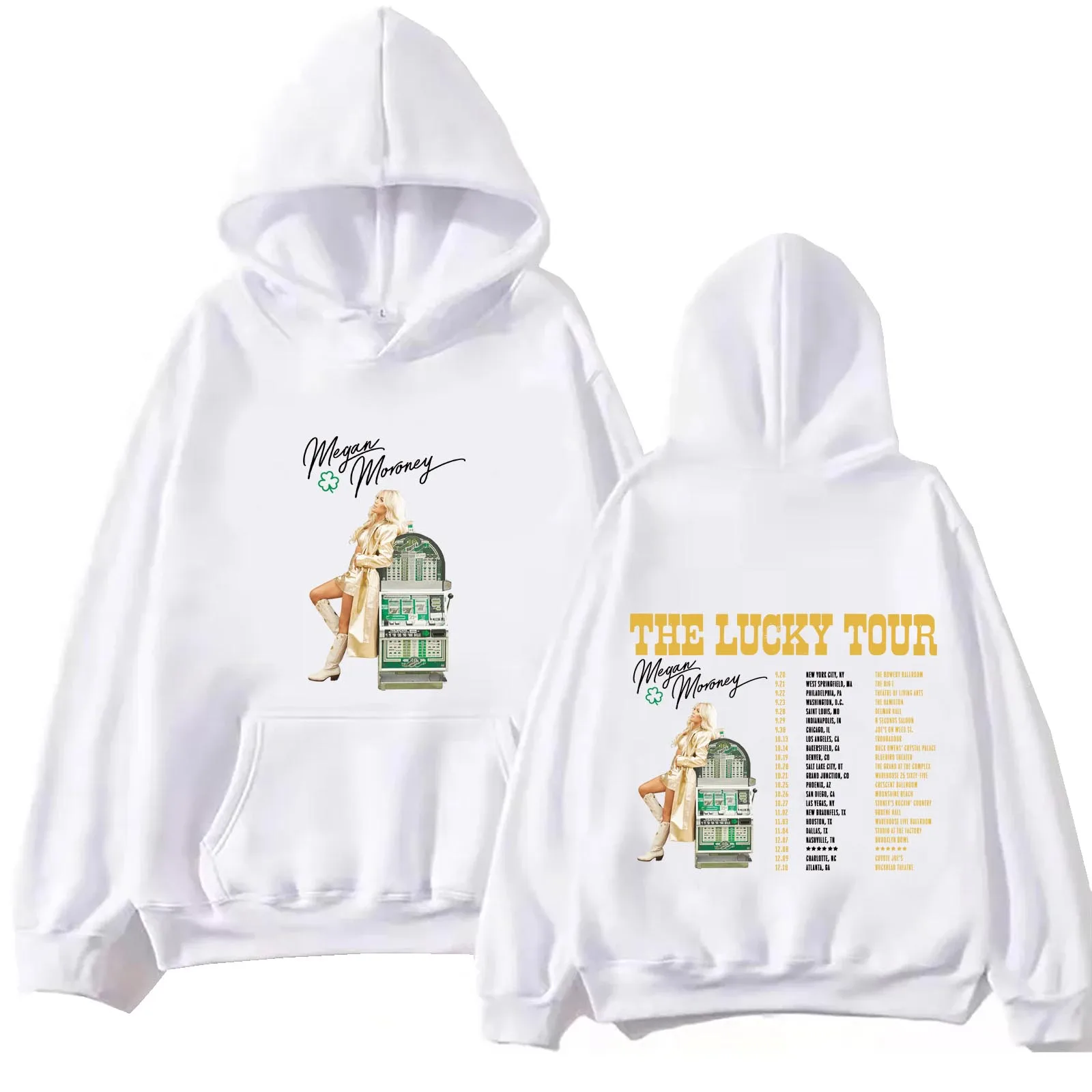 Megan Moroney The Lucky Tour 2024 Hoodie Tops Unisex Music Fans Gift Sweatshirt Trendy Long Sleeve Regular Spring And Summer