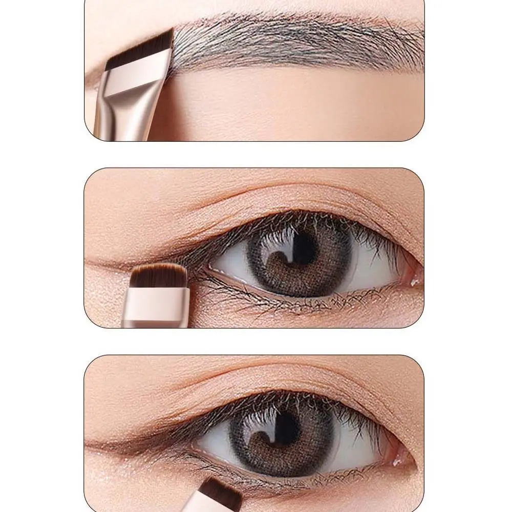 3 ชิ้น/เซ็ต Eyebrow Eyeliner FLAT Fine Eyebrow แปรงภายใต้ตาแต่งหน้าเครื่องมือความงามอายแชโดว์ Applicator เอียงแบน