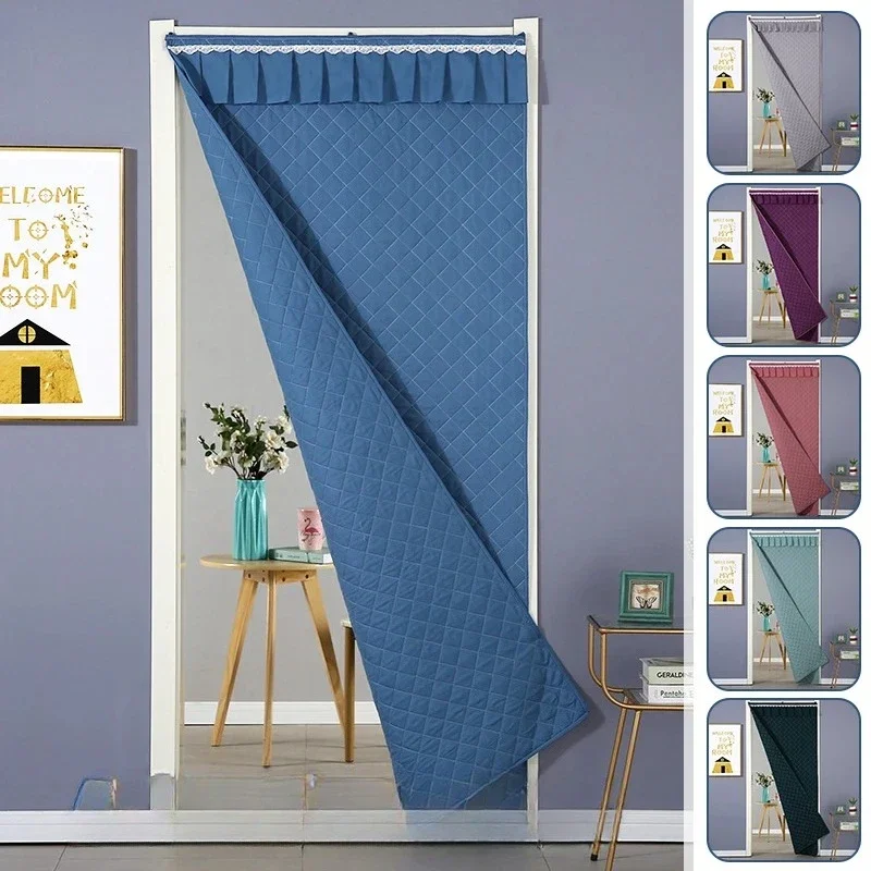 Easy Installation Winter Quilted Design Door Curtain Thick Windproof Cold-proof Thermal Door Curtain Keep Warm Door Screen