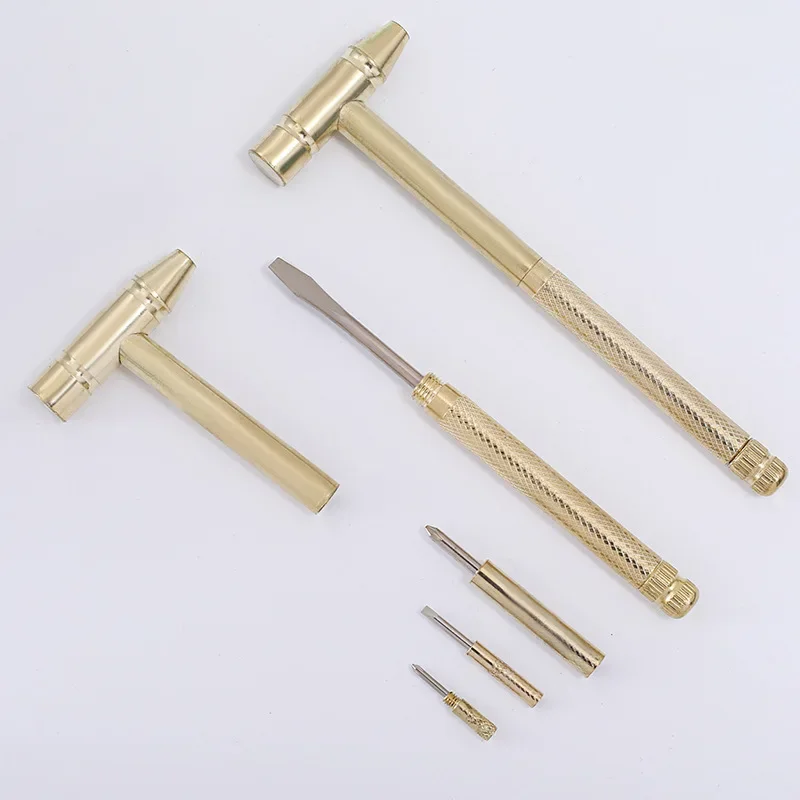 6 In 1 Copper Plated Hammer Multi Functional Screwdriver Mini Small Household Daily Use Convenient