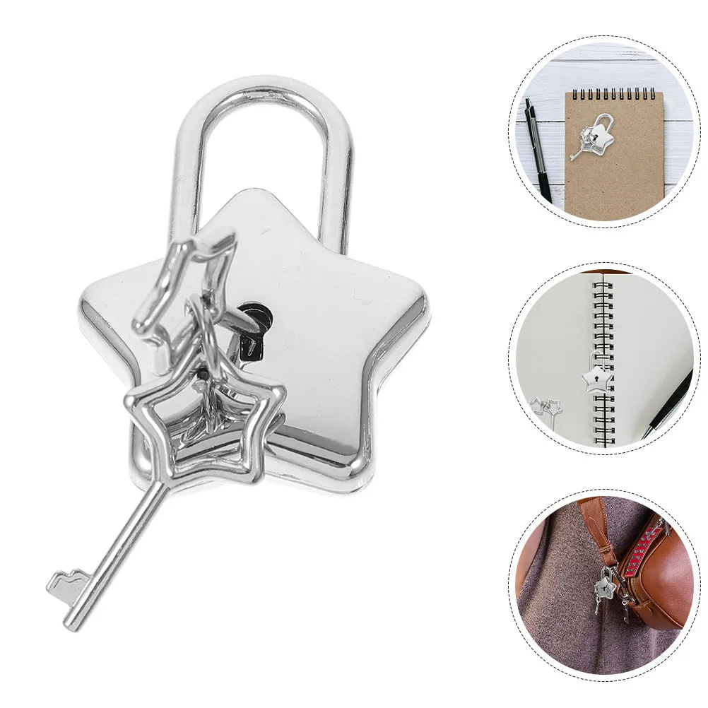 Star Shaped Padlock Metal Anti-Rust Lock Lightweight for Jewelry Box Diary Small Padlocks with Keys Cute Decorative Lock