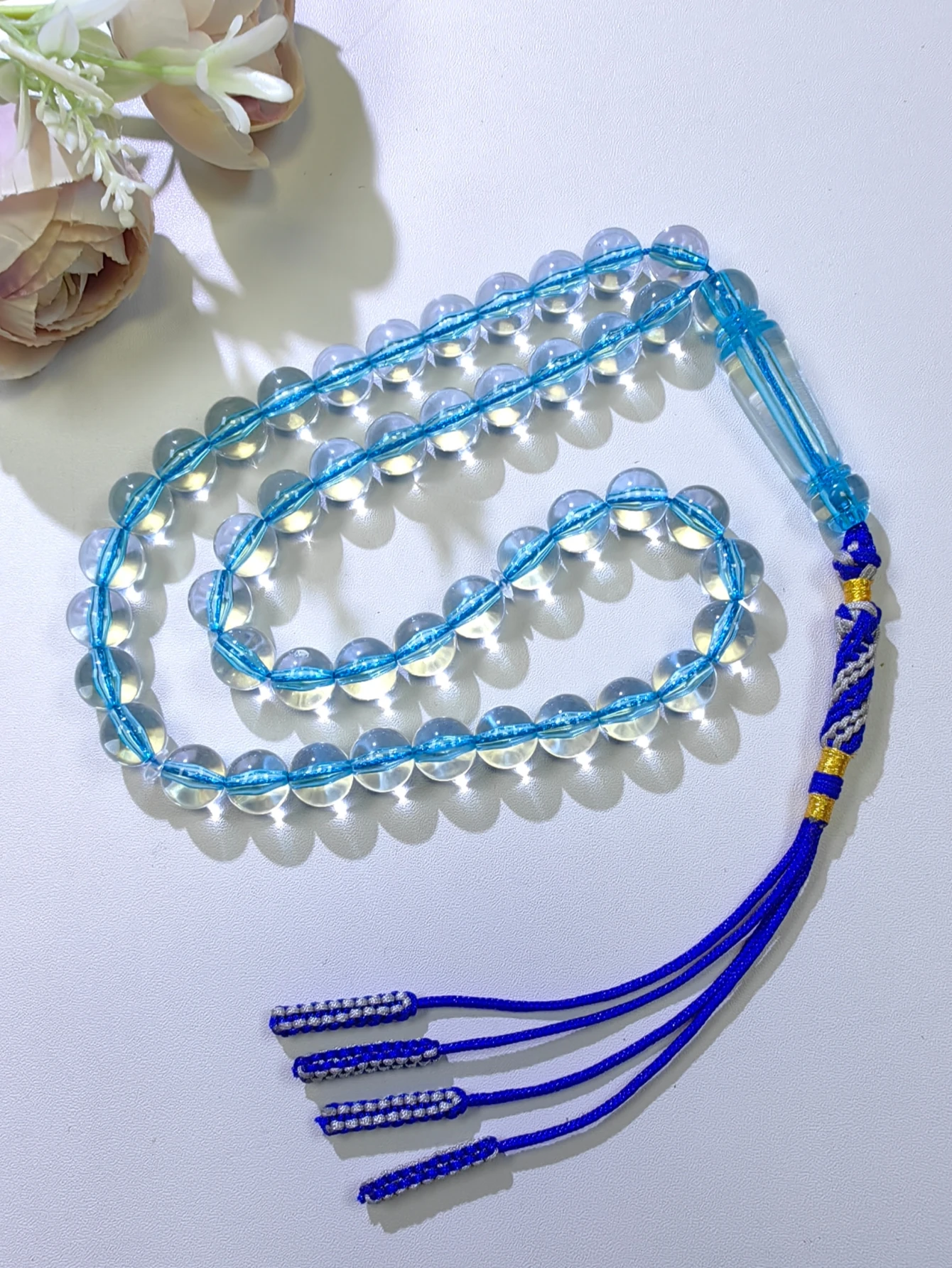 1pc Orange Purple Blue 3 Colors Optional 45 Beads 10mm Handmade Tassel Tasbih, Arabian Style Unisex Resin Prayer Beads, High Qua view 4