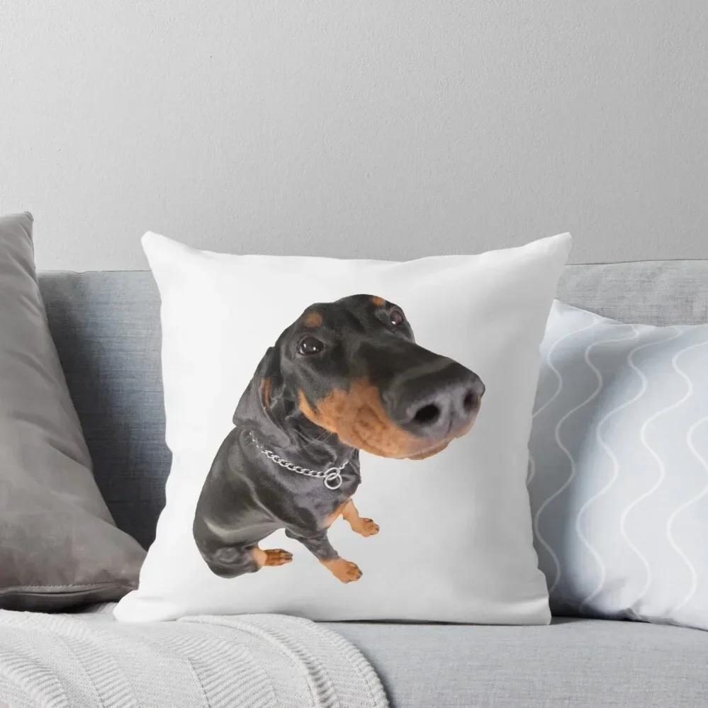 funny doberman pincher portrait Throw Pillow Sofa Covers Elastic Cover For Sofa pillow