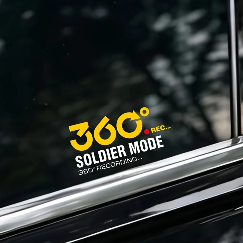 Sentinel Mode Warning Sticker2424-hour parking monitoring car sticker360360-degree video personalized decorative sticker，360°