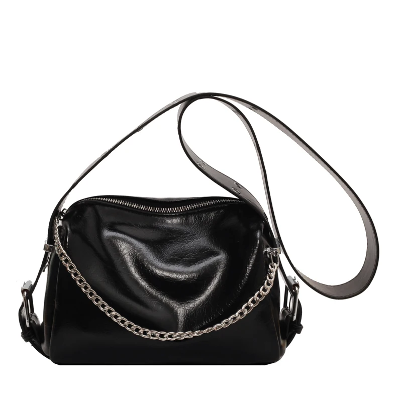 Imagem -06 - Moda Feminina de Prata Macia Travesseiro de Couro Crossbody Bolsa Senhoras Cadeia Bolsas 2023 Novo em Cruz Corpo Balde Bag