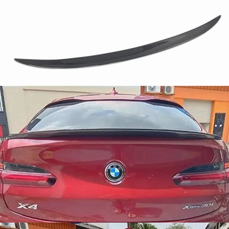 

For BMW X4 G02/X4M F98 P Style Carbon fiber Rear Spoiler Trunk wing 2018-2023 FRP Glossy black Forged carbon