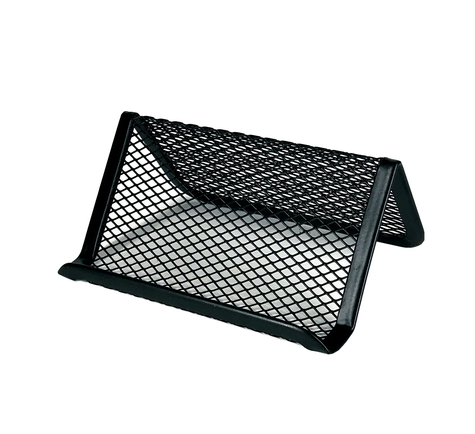 Metal Mesh Business Card Holder Display Stand Rack Desktop Table Card Name Tag Organizer Office Conference Room Accessories