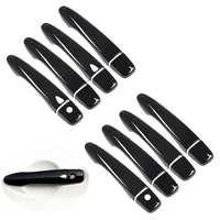 Cubierta cromada negra brillante para manija de puerta de coche, moldura embellecedora de tapa CATCH para Nissan Versa Tiida 2019 2020 2021 2022, accesorios