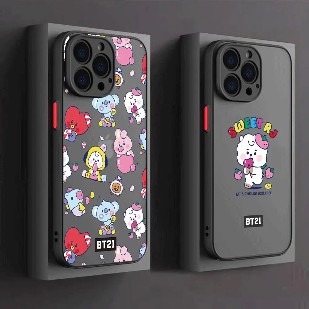 Case for iPhone XS X 13 12 Mini 14 Pro Max SE 11 Pro 7 6S 8 Plus XR 15 Pro 14 Pro Cartoon K-Pop B-BT21