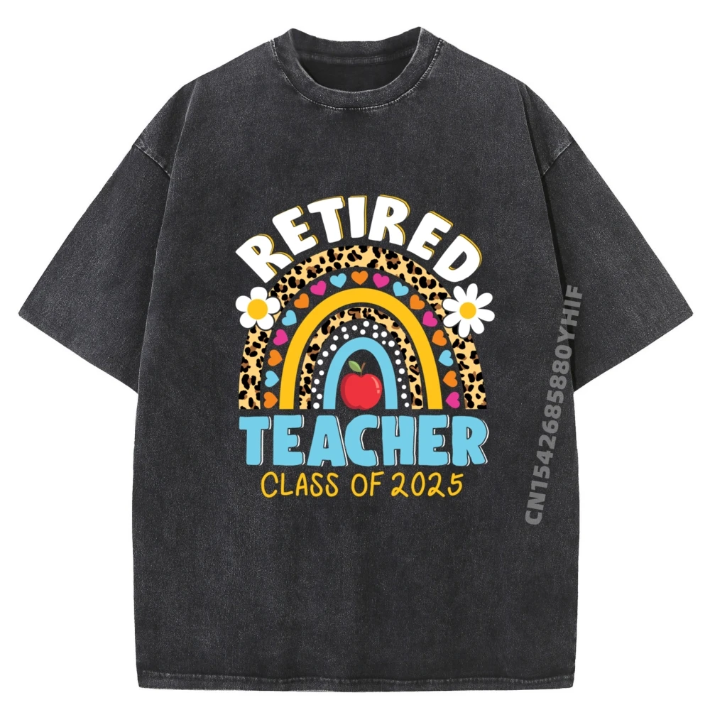 

Учитель на пенсии, класс 2025 года, Радужные учителя, футболка с рисунком для пенсионеров, мужская уличная стираная одежда в стиле хип-хоп