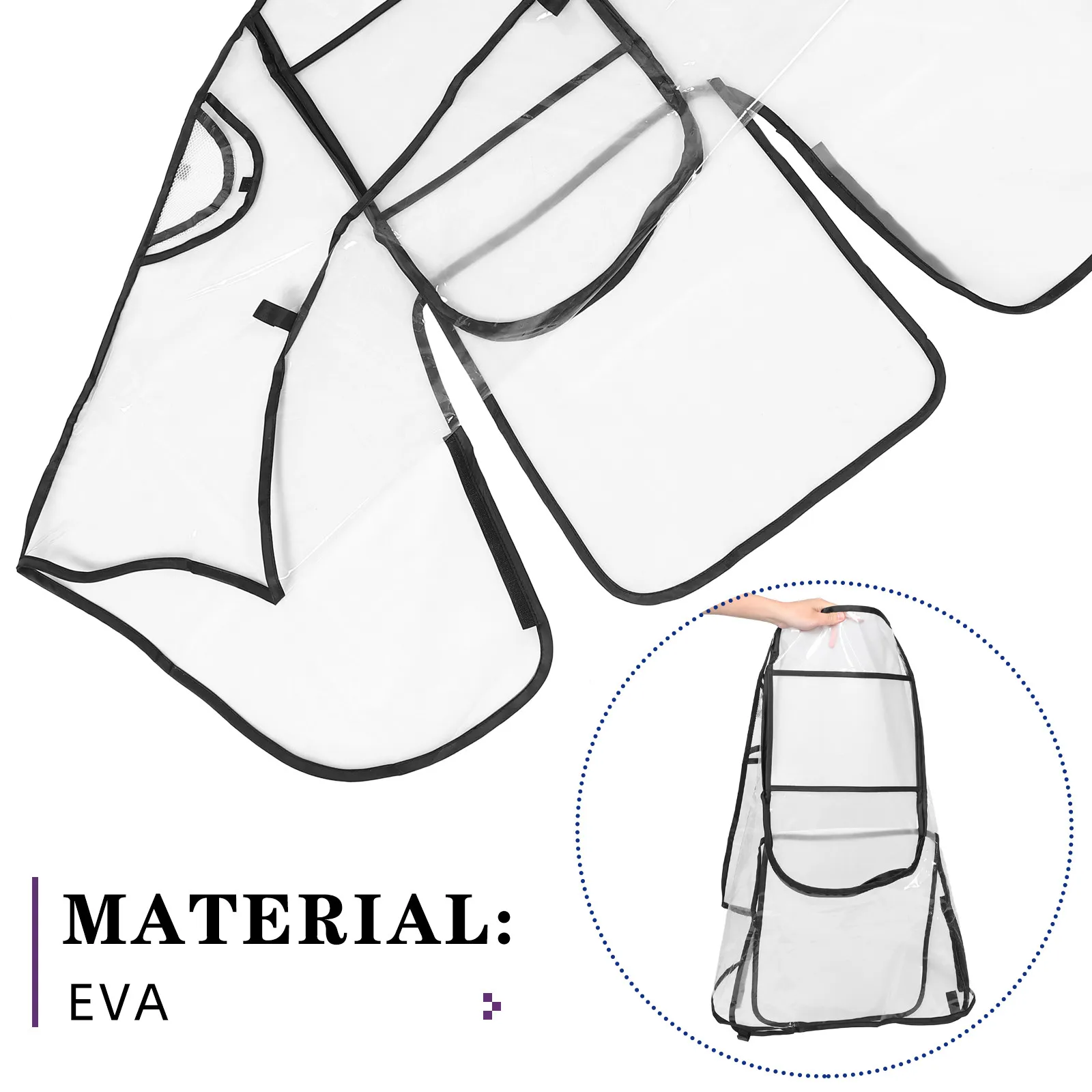 Baby Stroller Rain Cover Universal Waterproof Windproof Transparent Eva Stroller Cover for Rain Wind Protection Clear View
