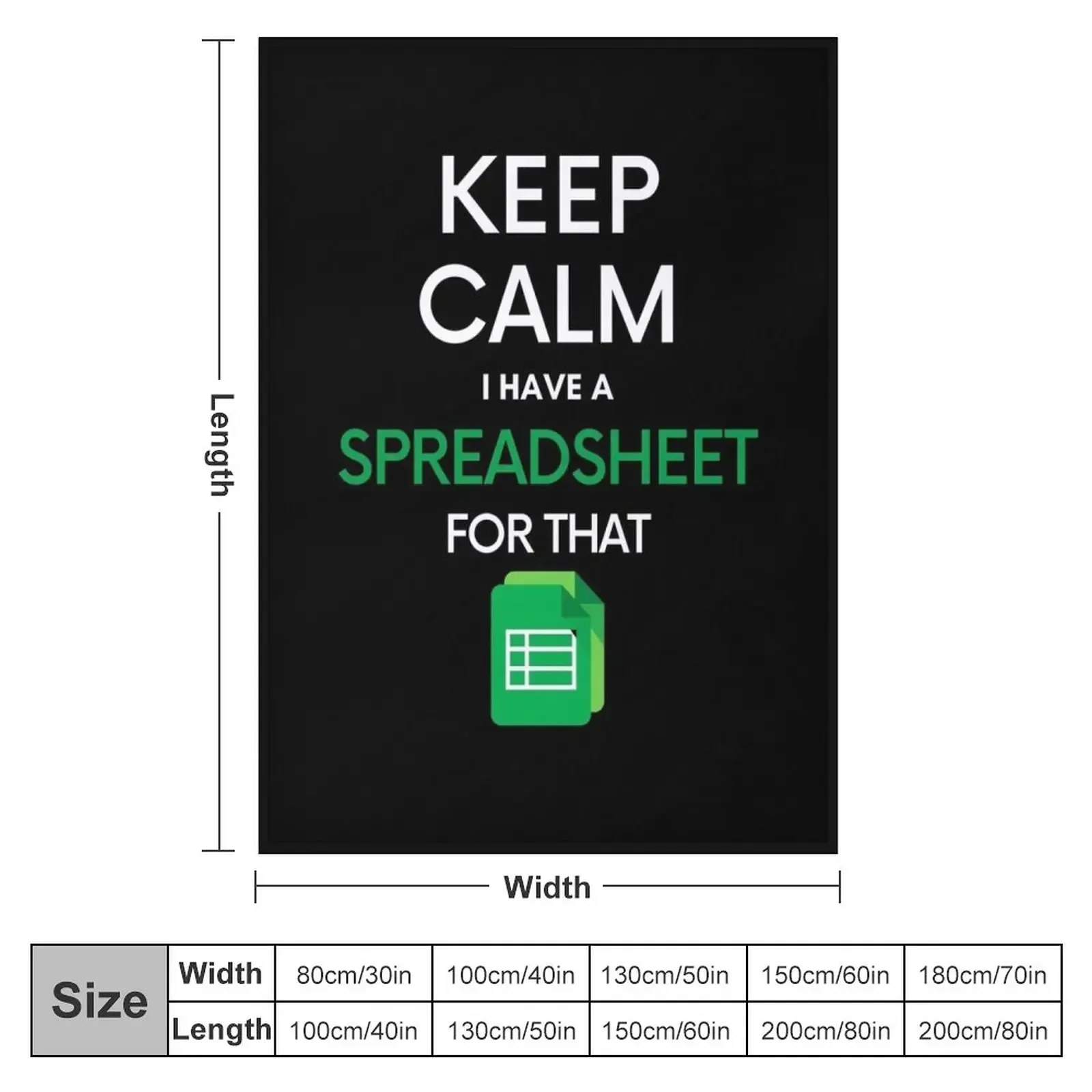 Keep Calm I have a Spreadsheet for that - Microsoft Excel // Google Sheets Throw Blanket for winter Plaid on the sofa Blankets