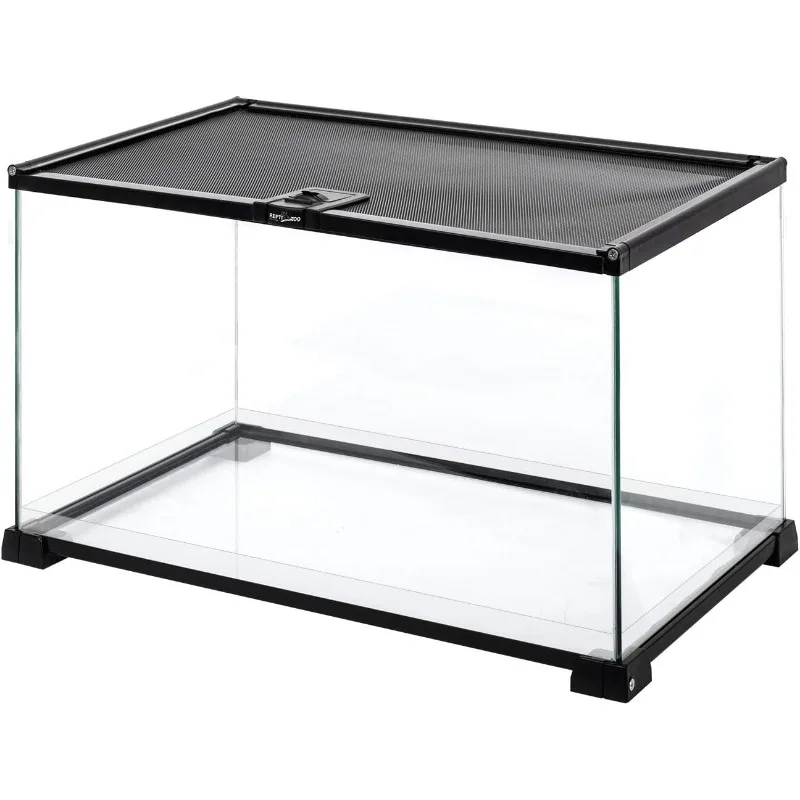 

Full Glass 15 Gallon Reptile Tank, Medium Reptile Terrarium for Gecko Hermit Crab Hognose Snake etc, Top Screen Ventil