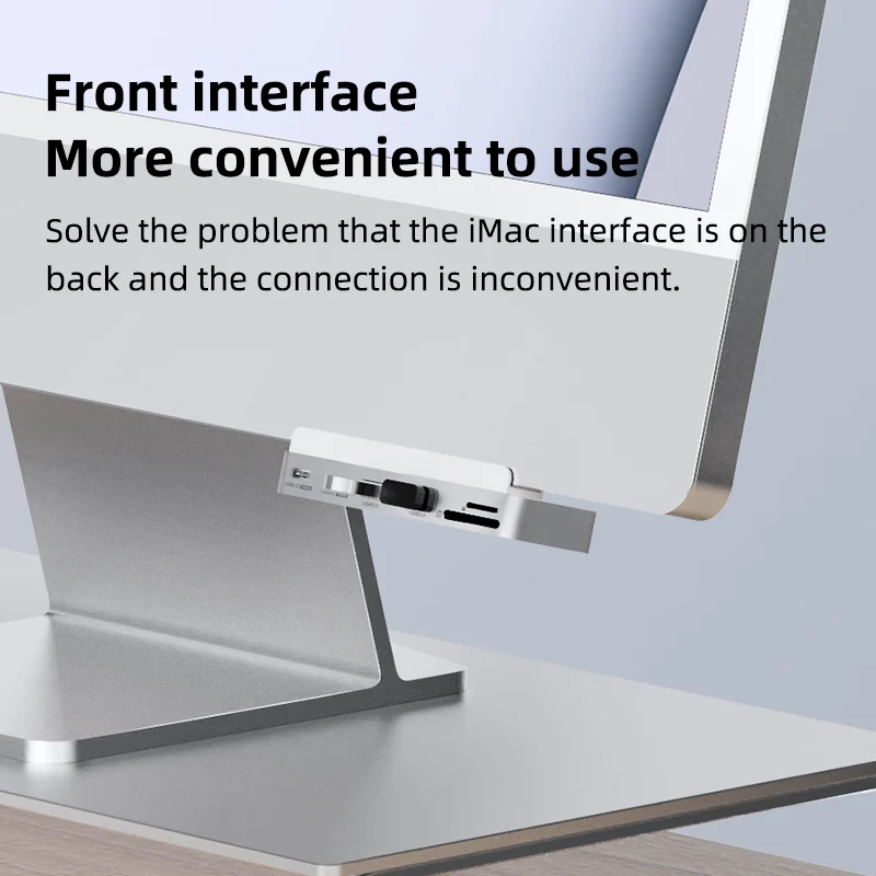 New!!! USB C Clamp Hub Type-c for 2021 iMac with USB C USB 3.0 Micro/SD Card Reader 4K HD Docking Station iMac Accessories