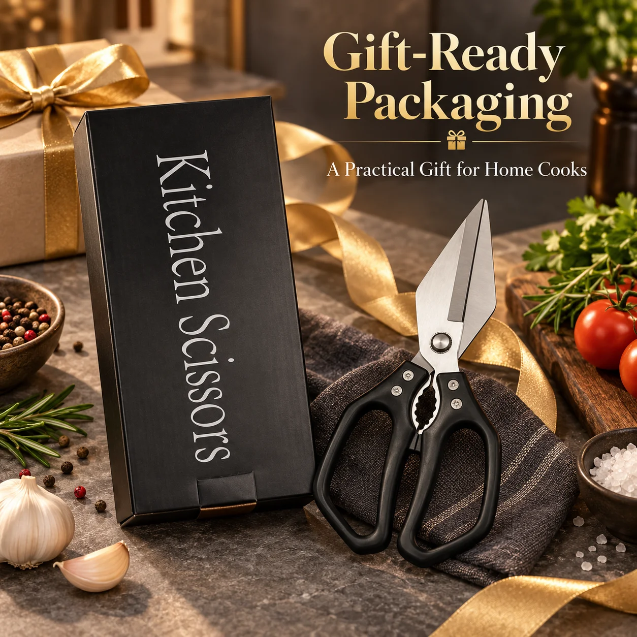 Stainless Steel Multi-Function Kitchen Shears, Heavy Duty Poultry Scissors, Strong Chicken Bone Cutting Tool for Home