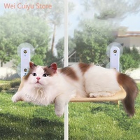 Cat Window Perch Hammock - Wall-Mounted Sunbed with Strong Suction Cups, Cozy Polyester Pet Lounger