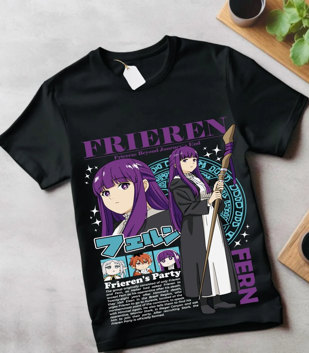 Frieren T-Shirt Beyond Journey's End Fern Stark Girl Anime Gifts Shirt All Size